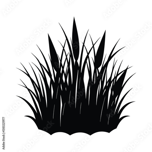 grass silhouette isolated on white