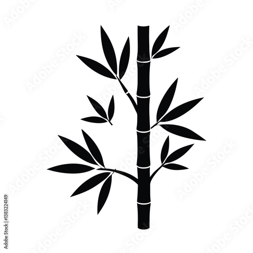 bamboo leaves isolated on white