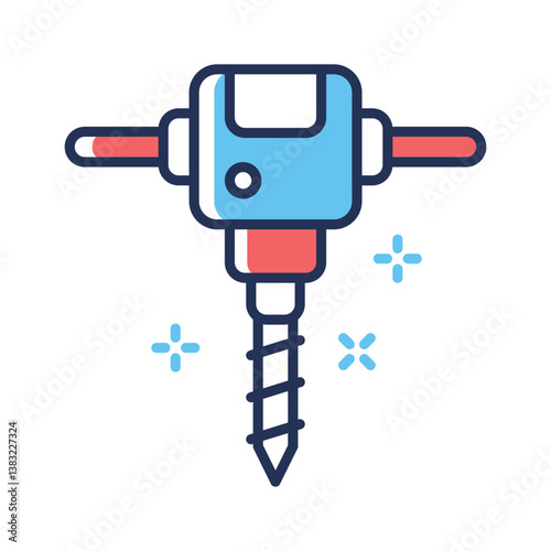 Jackhammer icon amazingly designed in outline style