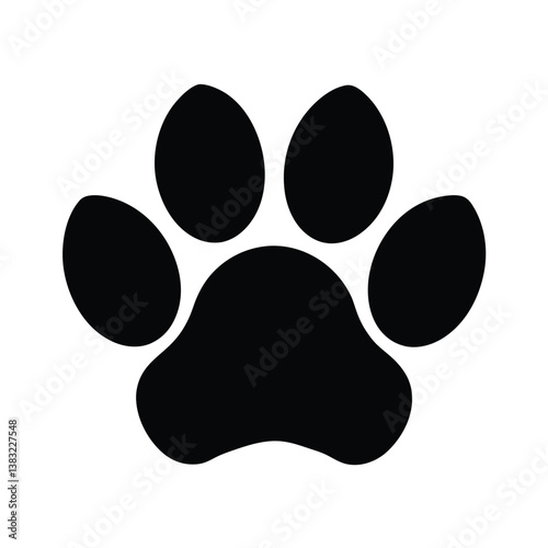 dog paw print on white background