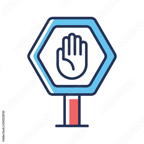 An amazingly designed outline style icon of stop sign