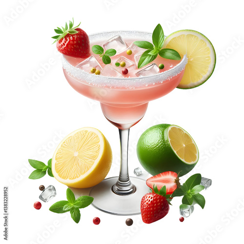 Margarita in a glass isolated on white background