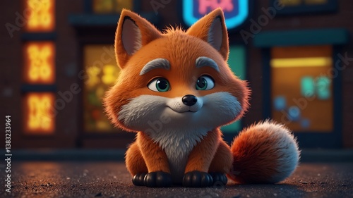 3D Illustration of a Fox Character