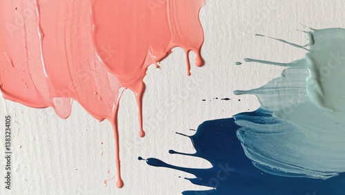 A detailed view of painted wall with various textures and colors