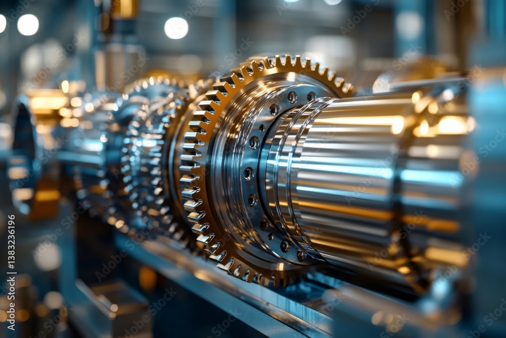Gears rotating smoothly in modern industrial factory machinery