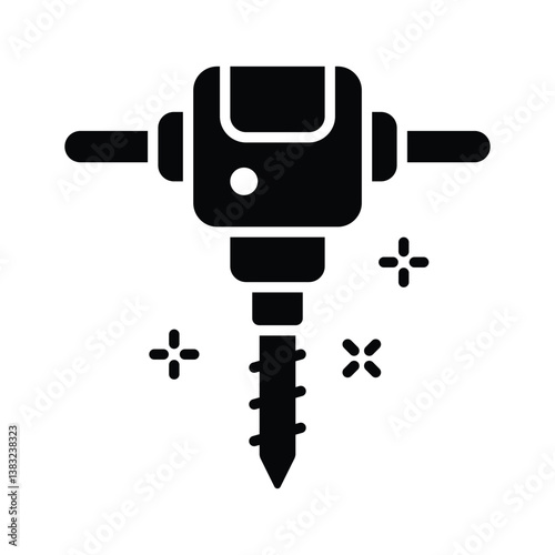 Jackhammer icon amazingly designed in glyph style