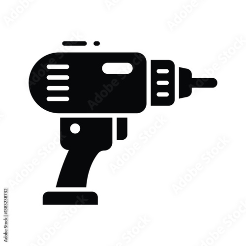 Ready to use glyph style icon of electric drill machine