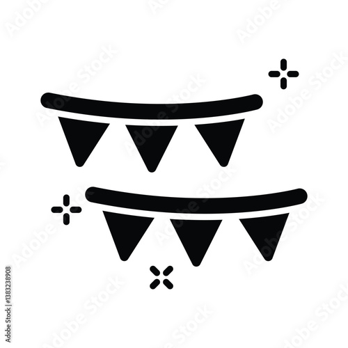 A captivating glyph style icon of buntings
