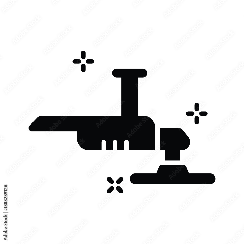 Latest glyph style icon showing angle grinder Latest glyph style icon showing angle grinder