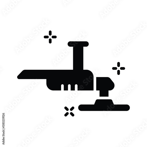 Latest glyph style icon showing angle grinder