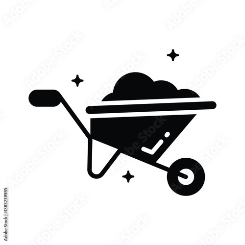 A captivating glyph style icon of wheelbarrow