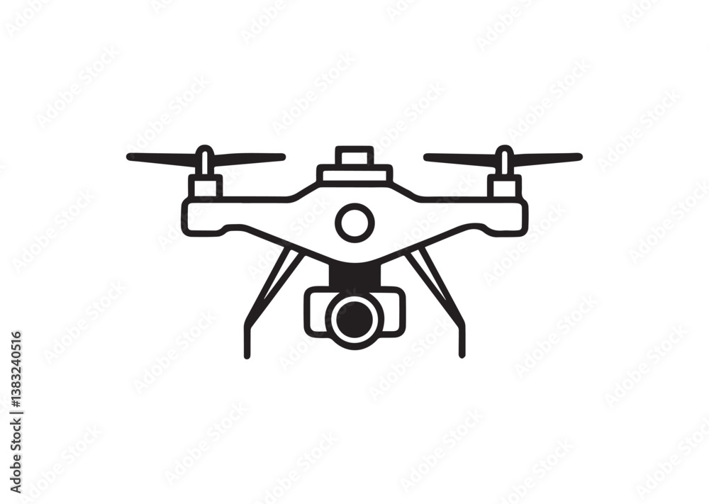 Drone camera silhouette vector Drone camera silhouette vector