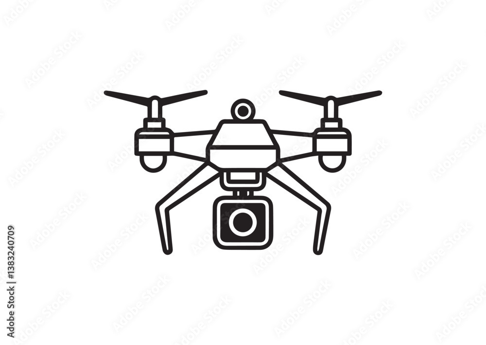 Drone camera silhouette vector Drone camera silhouette vector