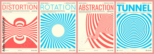The geometric background by stripes. Pattern with optical illusion. Psychedelic stripes. Cover design template. 3D vector for brochure, annual report, magazine, poster, presentation, flyer and banner.