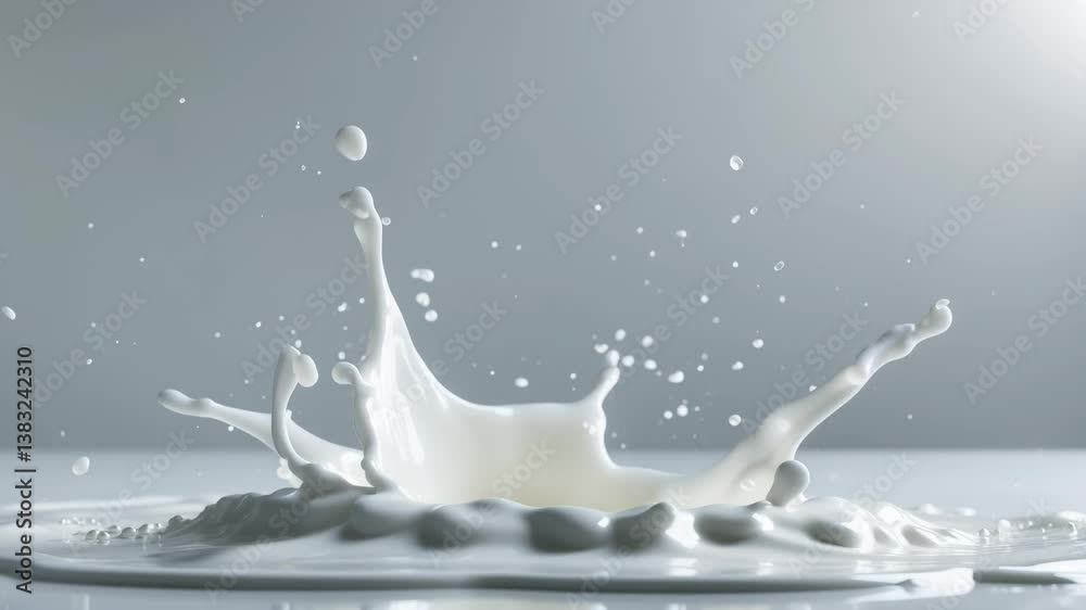 Splash of fresh milk on a white background.