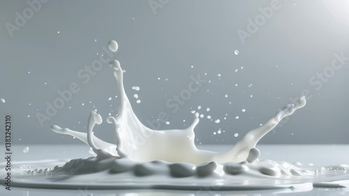 Splash of fresh milk on a white background. photo