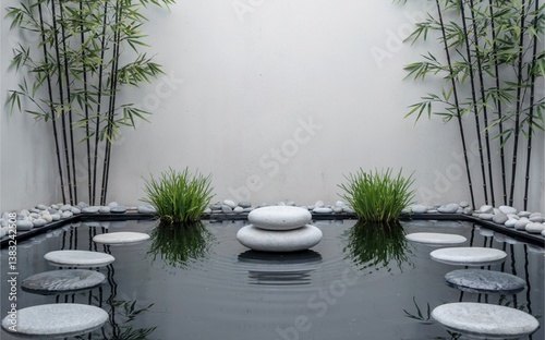 zen garden water feature with bamboo, tranquil zen garden water feature for meditation, peaceful zen garden water feature design inspiration