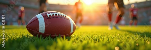 American Football Game at Sunset Spectacle