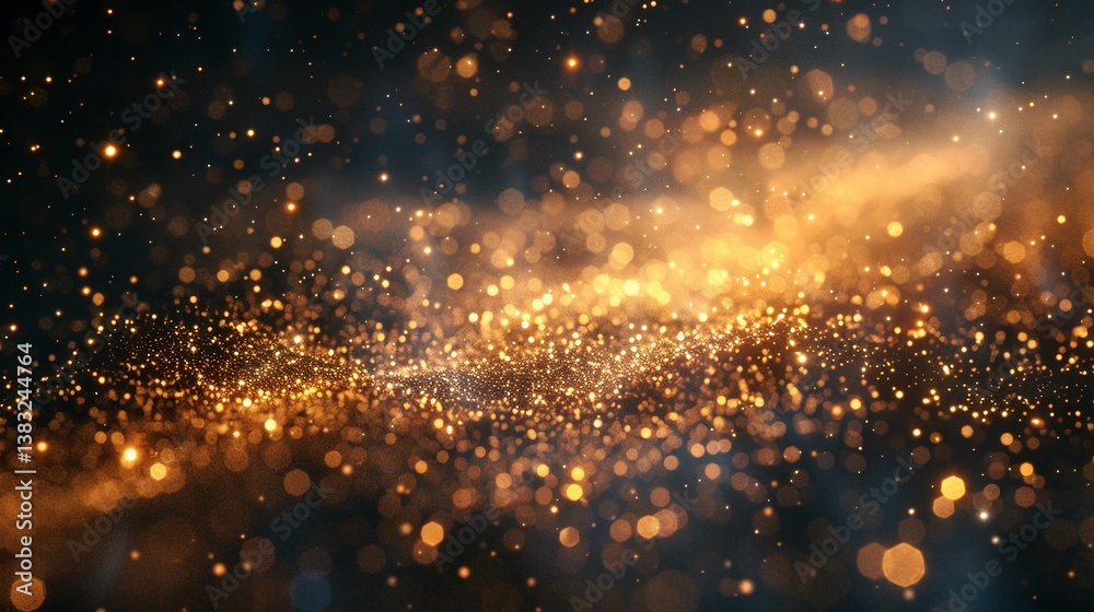 Obraz premium Stunning Abstract Wave of Golden Particles Creating a Magical Atmosphere