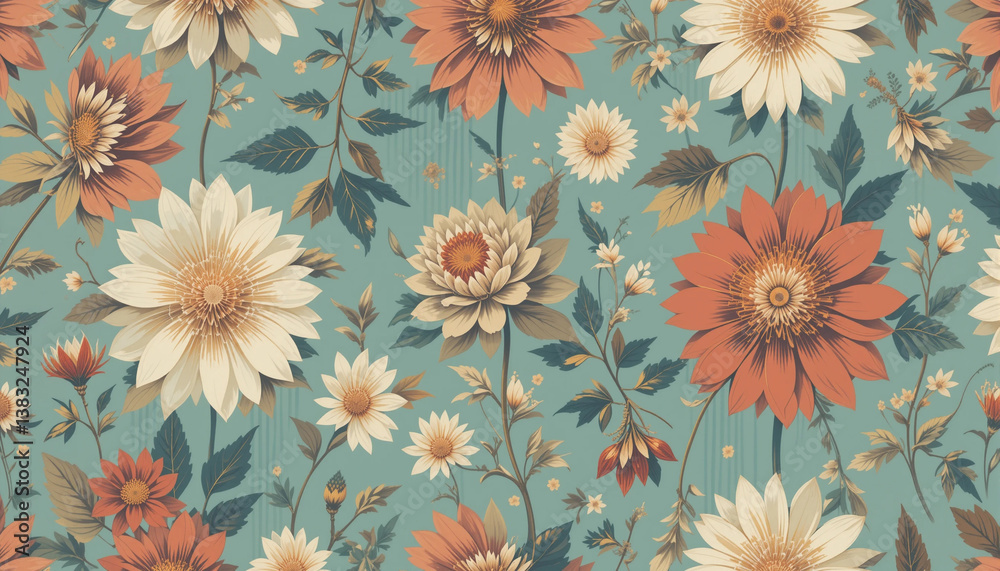 Floral Harmony: A visual symphony of blossoms in an artistic and decorative display, illustrating the seamless integration of nature's elements with soft hues and stylized shapes. Floral Harmony: A visual symphony of blossoms in an artistic and decorative display, illustrating the seamless integration of nature's elements with soft hues and stylized shapes.