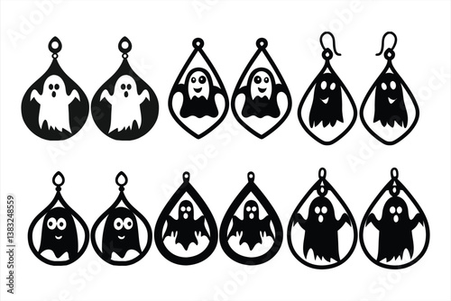 Halloween Ghost Earrings SVG bundle