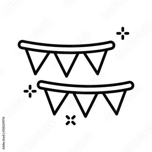 A captivating outline style icon of buntings