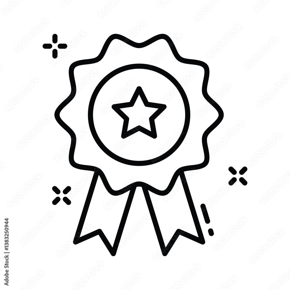 Here is a latest outline style icon showing star award Here is a latest outline style icon showing star award