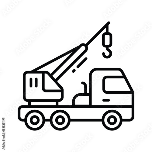 Have a look at this amazing line icon showing crane truck