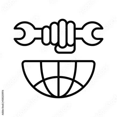 Download our premium line style icon of labour day concept
