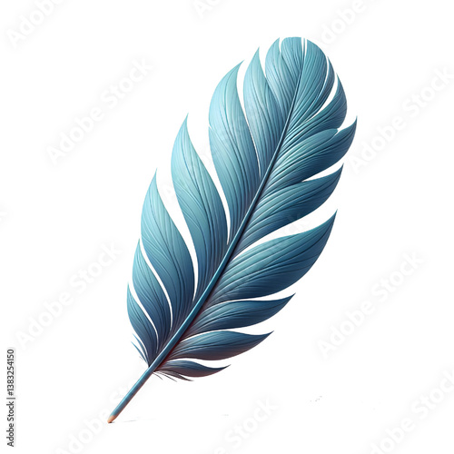 Feather 3d style illustration isolated on white background