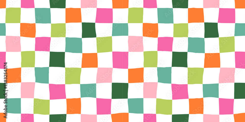 Hand drawn checkerboard seamless pattern vector illustration. Hand drawn checkerboard seamless pattern vector illustration.