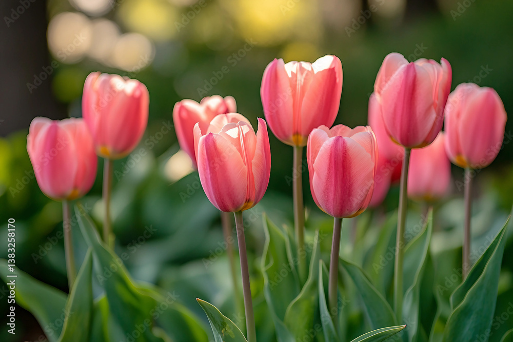 Fototapeta premium Colorful flowering in spring generative ai picture
