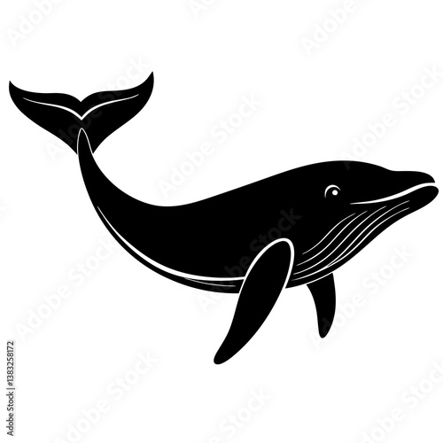 Humpback Whale Silhouette vector icon on white background