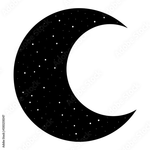 moon silhouette vector icon on white background