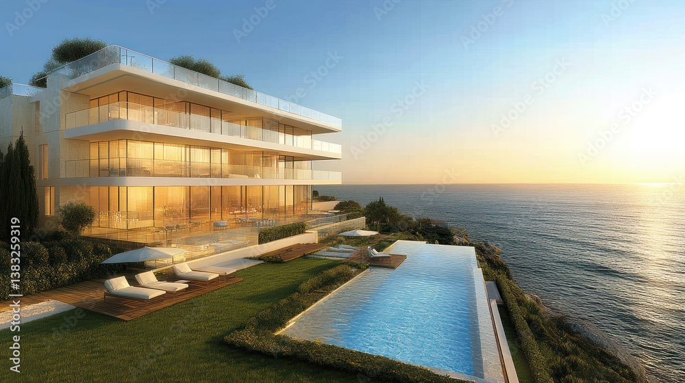 Fototapeta premium Modern beachfront luxury homes