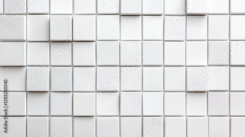 Wallpaper Mural Abstract white ceramic mosaic tile wall texture art modern design interior decor minimalist style Torontodigital.ca
