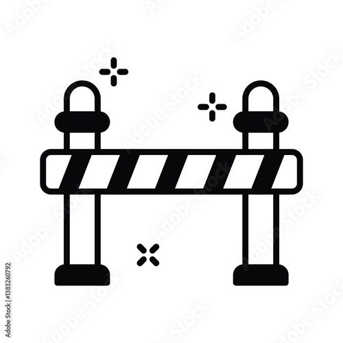 Ready to use glyph style icon of construction barrier