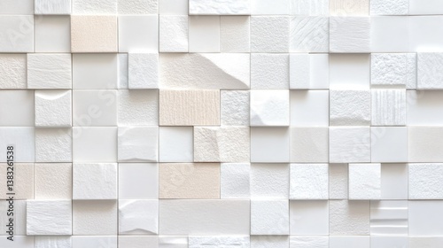 Wallpaper Mural Elegant white ceramic mosaic tile wall texture for modern interior design in bright spaces Torontodigital.ca