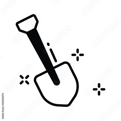 Grab our latest glyph icon showing digging shovel