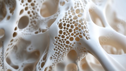 Ethereal lattice: a macro view of organic architecture in bone-white, showcasing fractal geometry and delicate porosity.