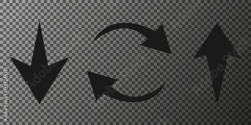 Arrows are black and curved