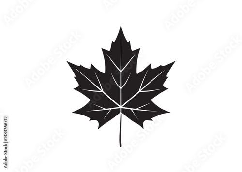 Canadian maple leaf black silhouette vector, maple leaf vector