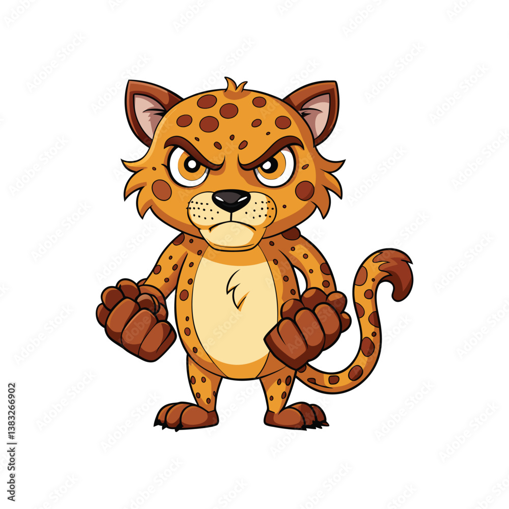 Concerned Cheetah in Cross Stitching Activity Vector Illustration Concerned Cheetah in Cross Stitching Activity Vector Illustration