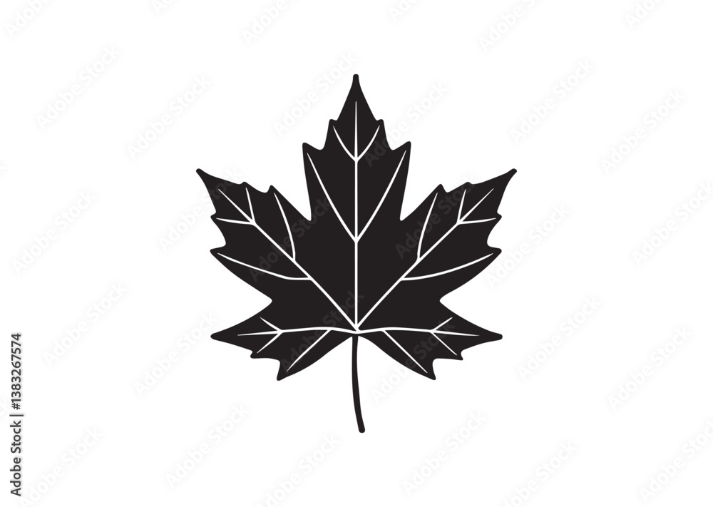 Canadian maple leaf black silhouette vector, maple leaf vector Canadian maple leaf black silhouette vector, maple leaf vector