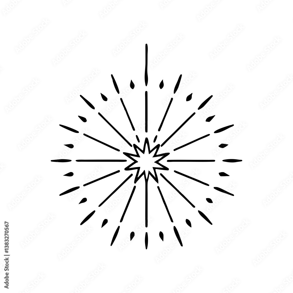 Fototapeta premium Fireworks glow ornament silhouette