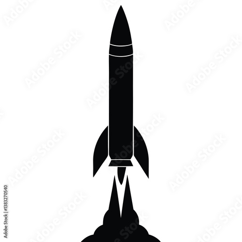 Rocket Silhouette Vector  Sleek & Minimalist Design for Space Graphics