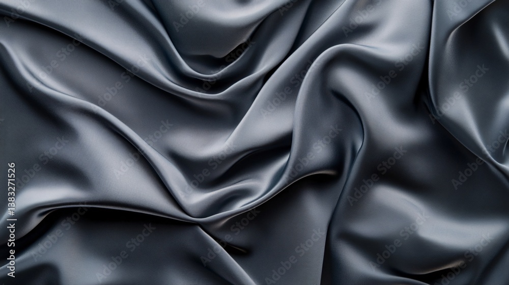 Obraz premium Smooth dark grey silk fabric forming an elegant background