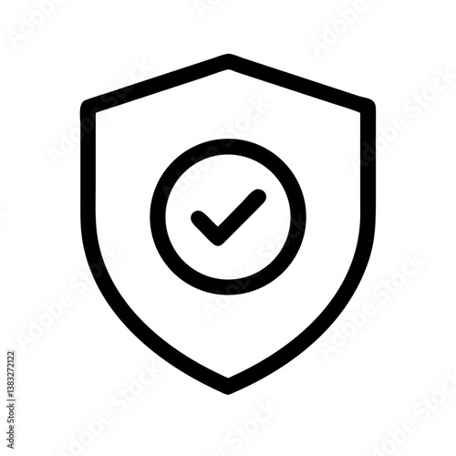 Security shield icons, security shields logotypes with check mark and padlock. Security shield symbols. Vector illustration. Shield, Protection, Security Vector Icon, Isolated Lineal Vector Icon.

