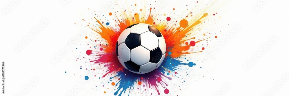 Fototapeta premium Dynamic Football Explosion of Colors Backdrop