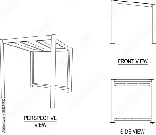 silhouette design vector illustration sketch image of gazebo tent for event and shelter in the park 